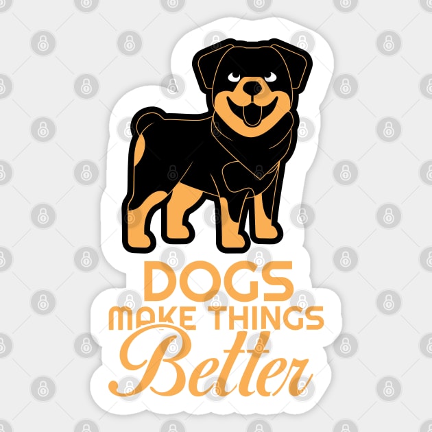 Dogs Make Things Better Sticker by kindacoolbutnotreally